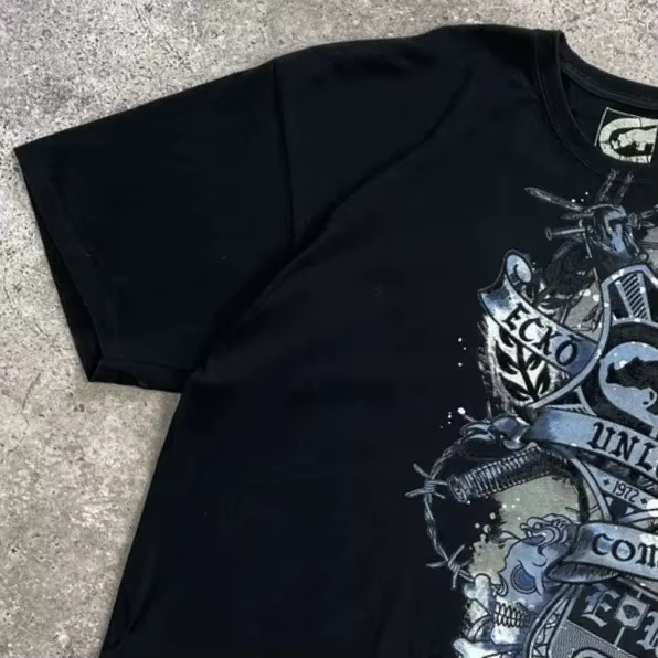 Ecko Rhino imprimé graphique t-shirt Y2K Vintage surdimensionné Streetwear