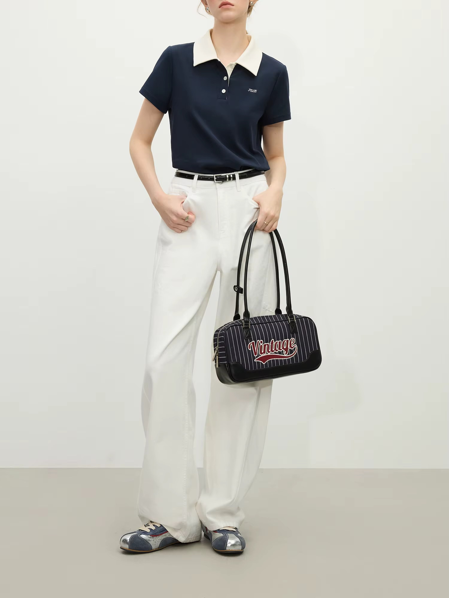 T-shirt rétro à manches courtes pour femme
