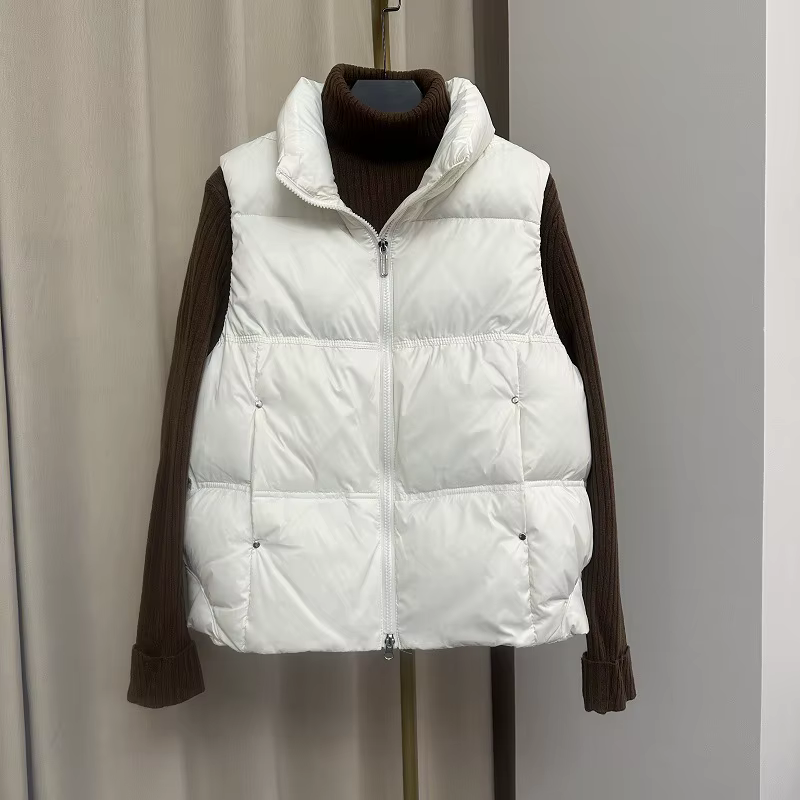 Gilet en duvet de canard blanc pour femme