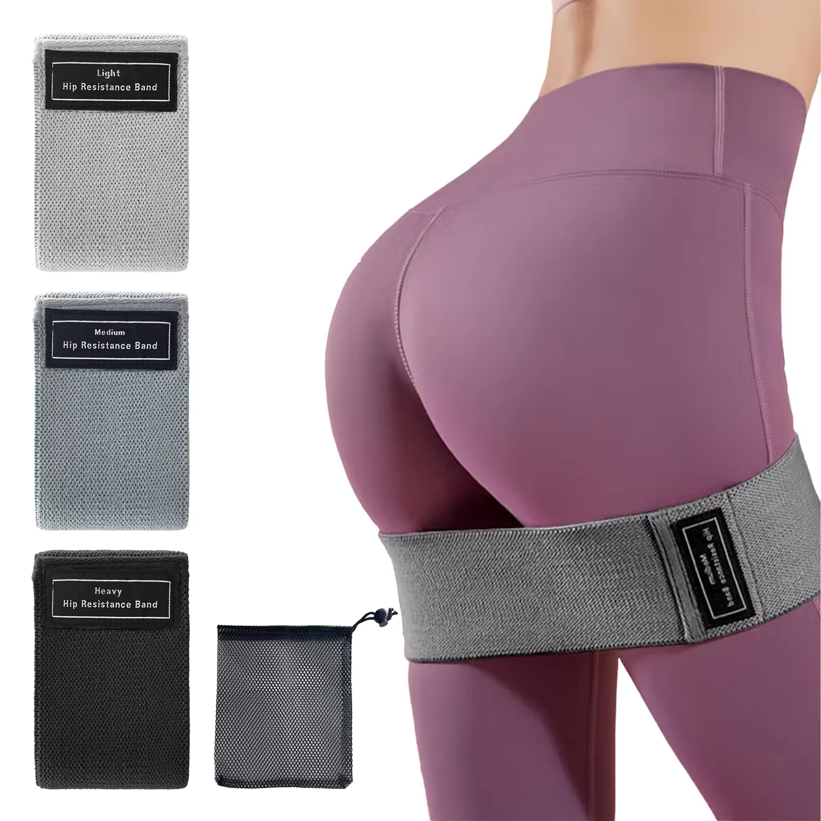 Bandes de Résistance Élastiques en Tissu pour Fessiers et Cuisses