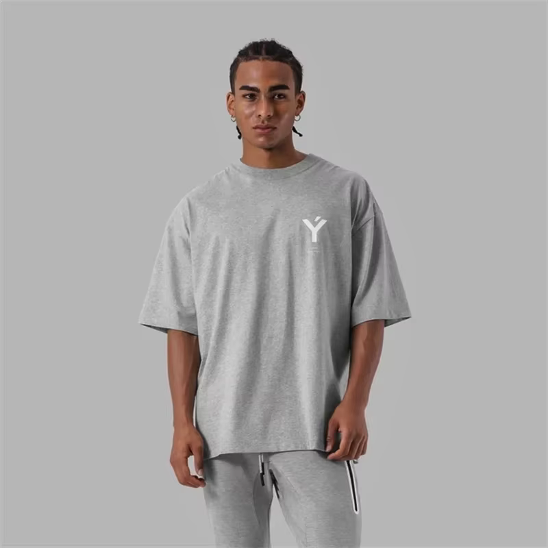 LYFT ONE POINT Y imprimer grand T-shirt hommes course sport gymnase Fitness entraînement surdimensionné