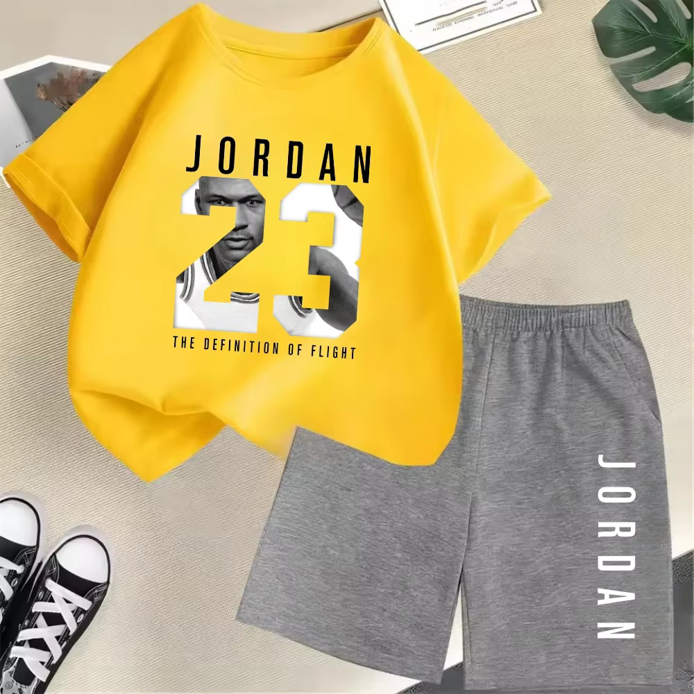 Ensemble T-shirt et short d'été à manches courtes pour enfants