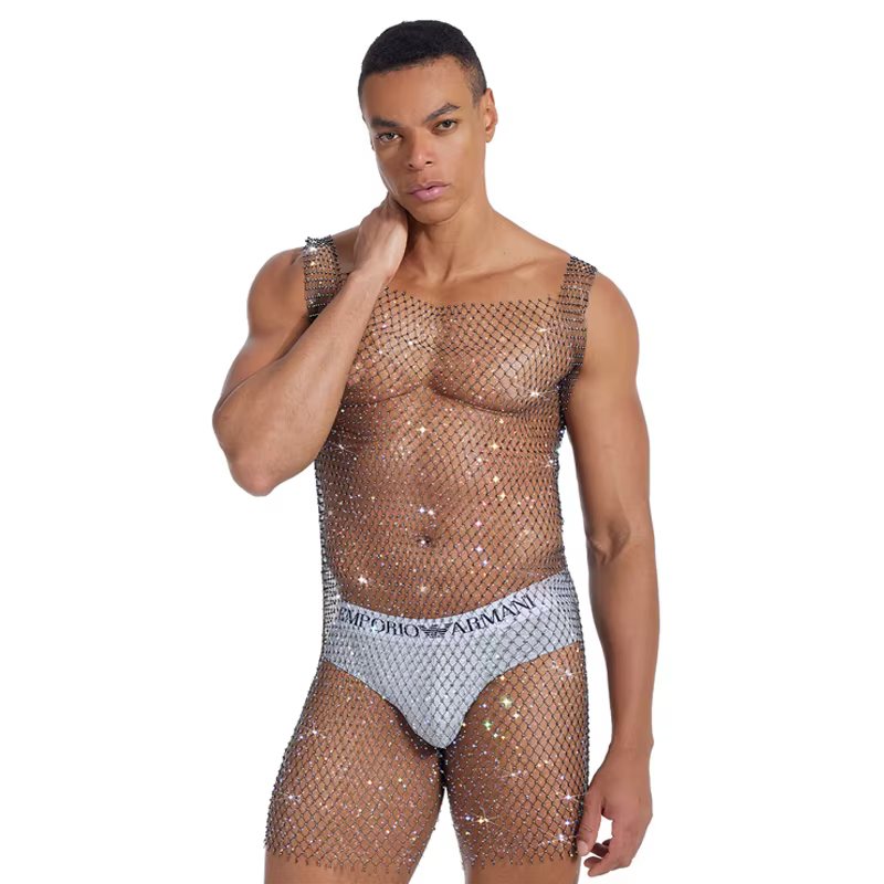 Débardeur en maille strass pour hommes
