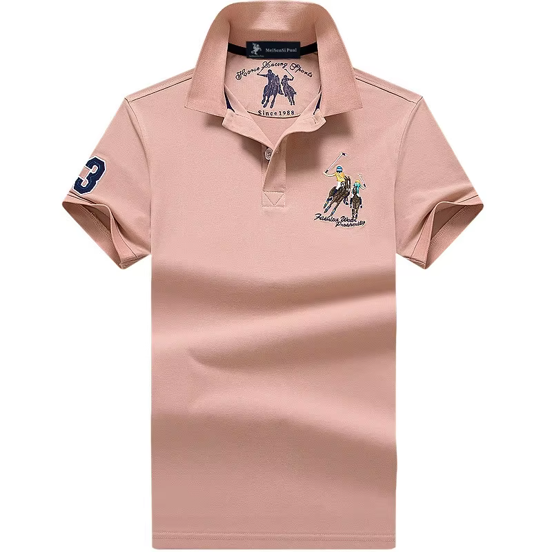 Polo d'été hommes coton décontracté broderie
