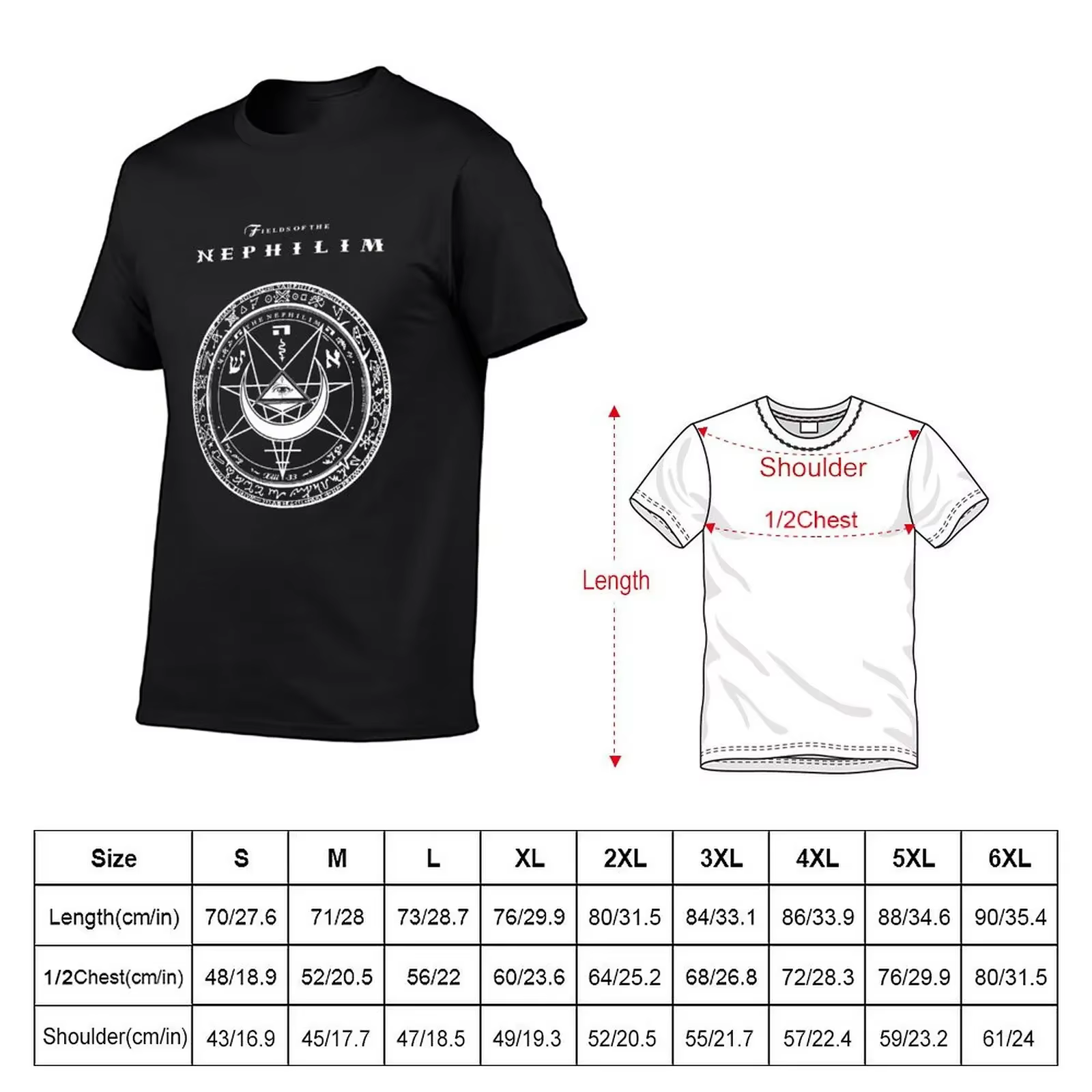 FiPublof-T-shirt graphique Nephilim pour hommes