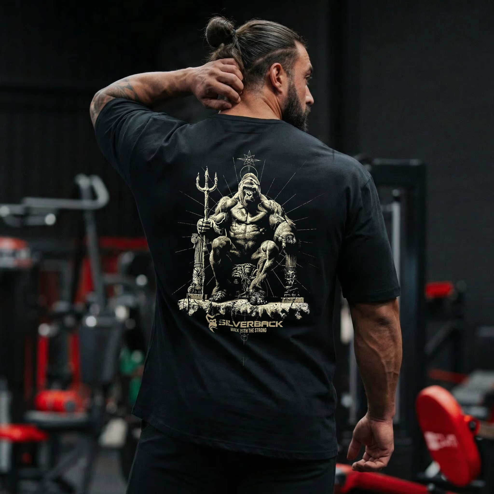 T-shirt GYM à imprimé gorille Atlas - Silverback Gymwear
