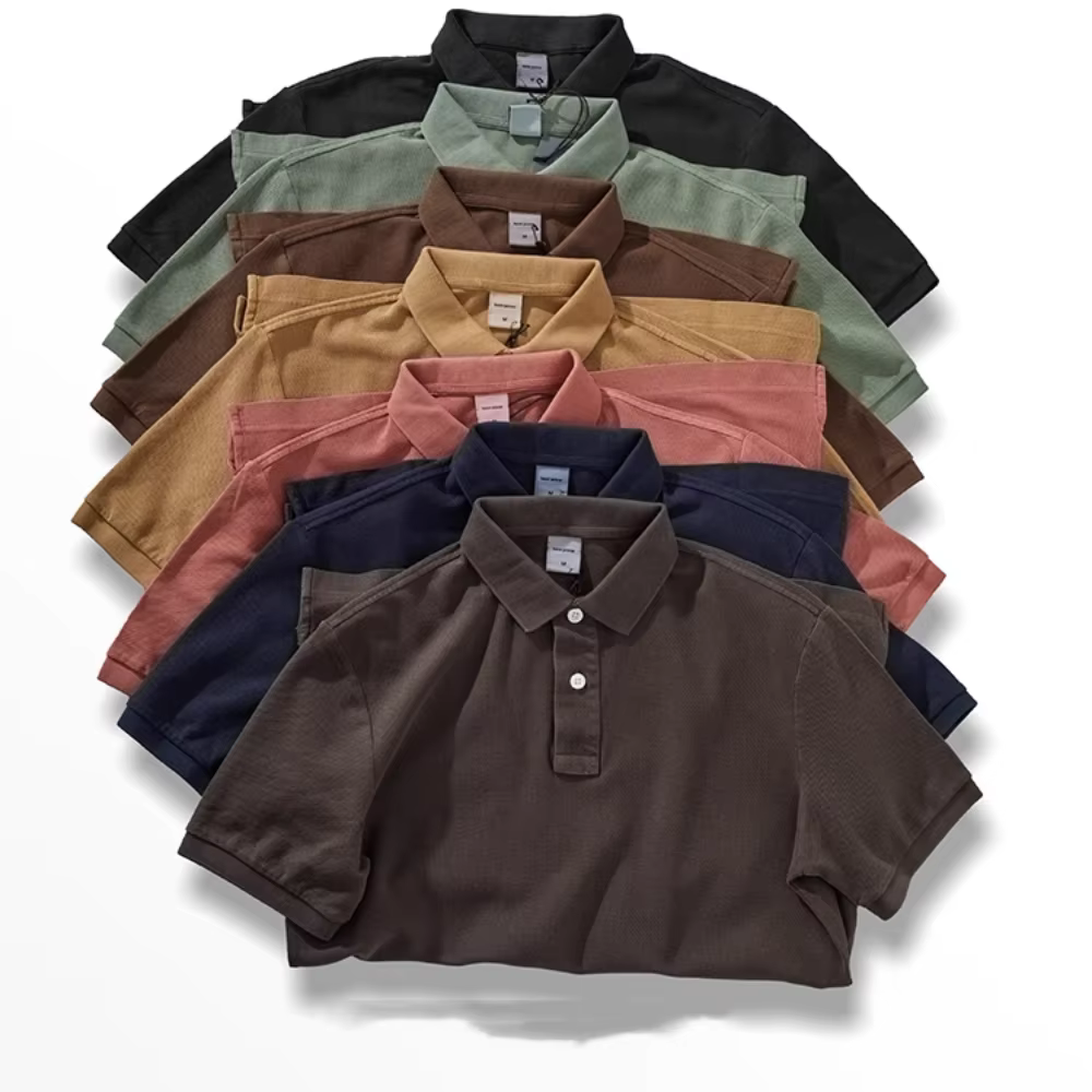 Polo en pur coton polyvalent à la mode avec col, parfait pour l'été