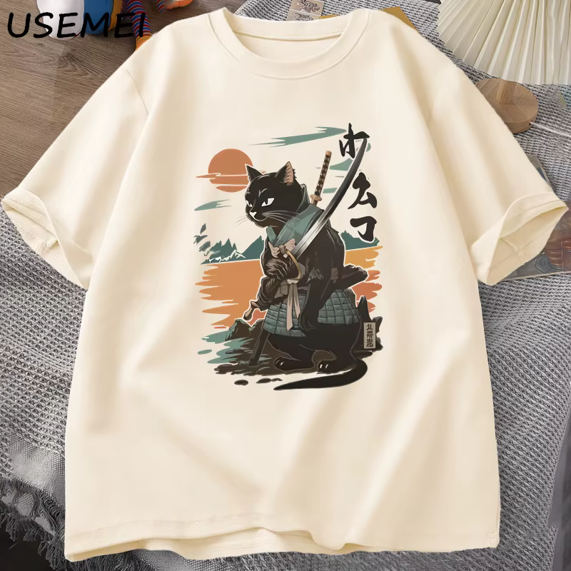 Samouraï chat T-Shirt Style japonais