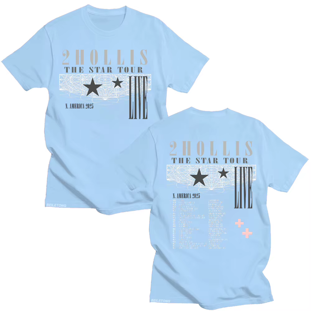 2Hollis The Star Tour 2025 T-shirt coton à manches courtes femmes hommes mode