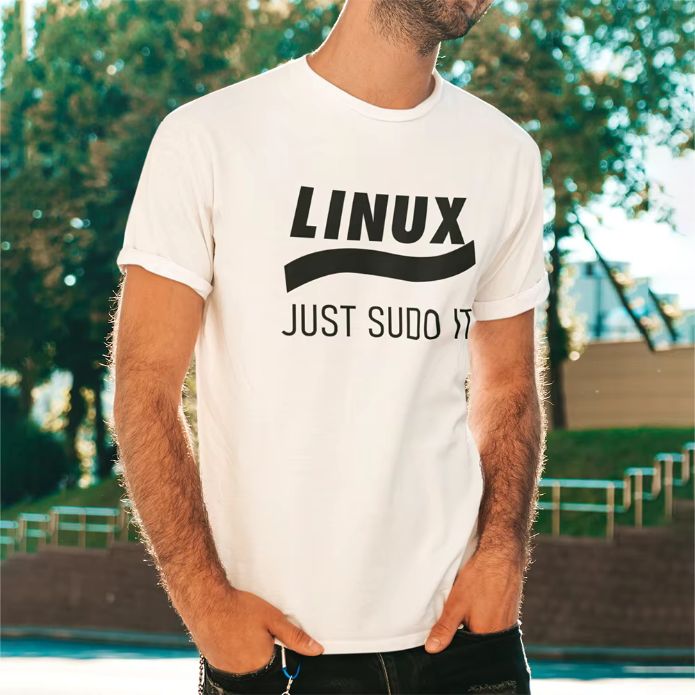 T-shirt pour Homme, Imprimé Linux
