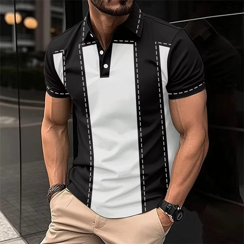 Polo à rayures colorées pour hommes