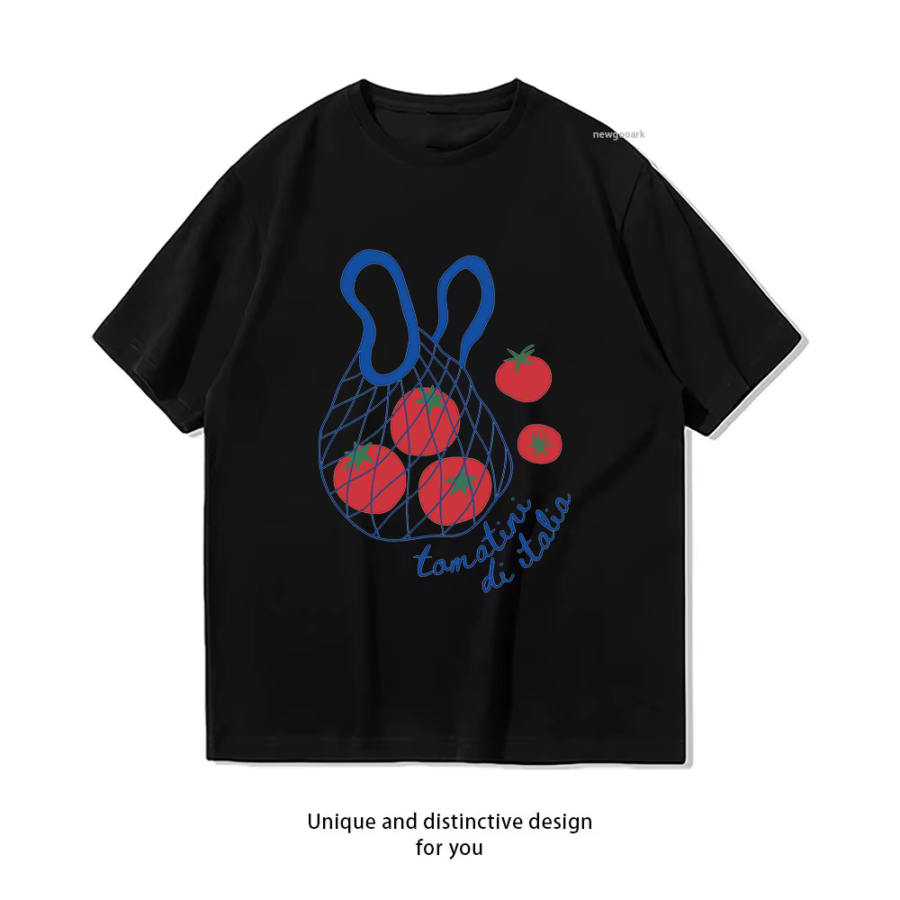 T-shirt en coton à col rond pour femme et homme