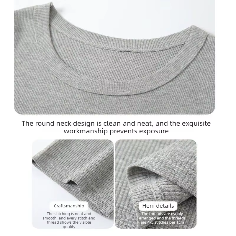 T-shirt côtelé pour femme