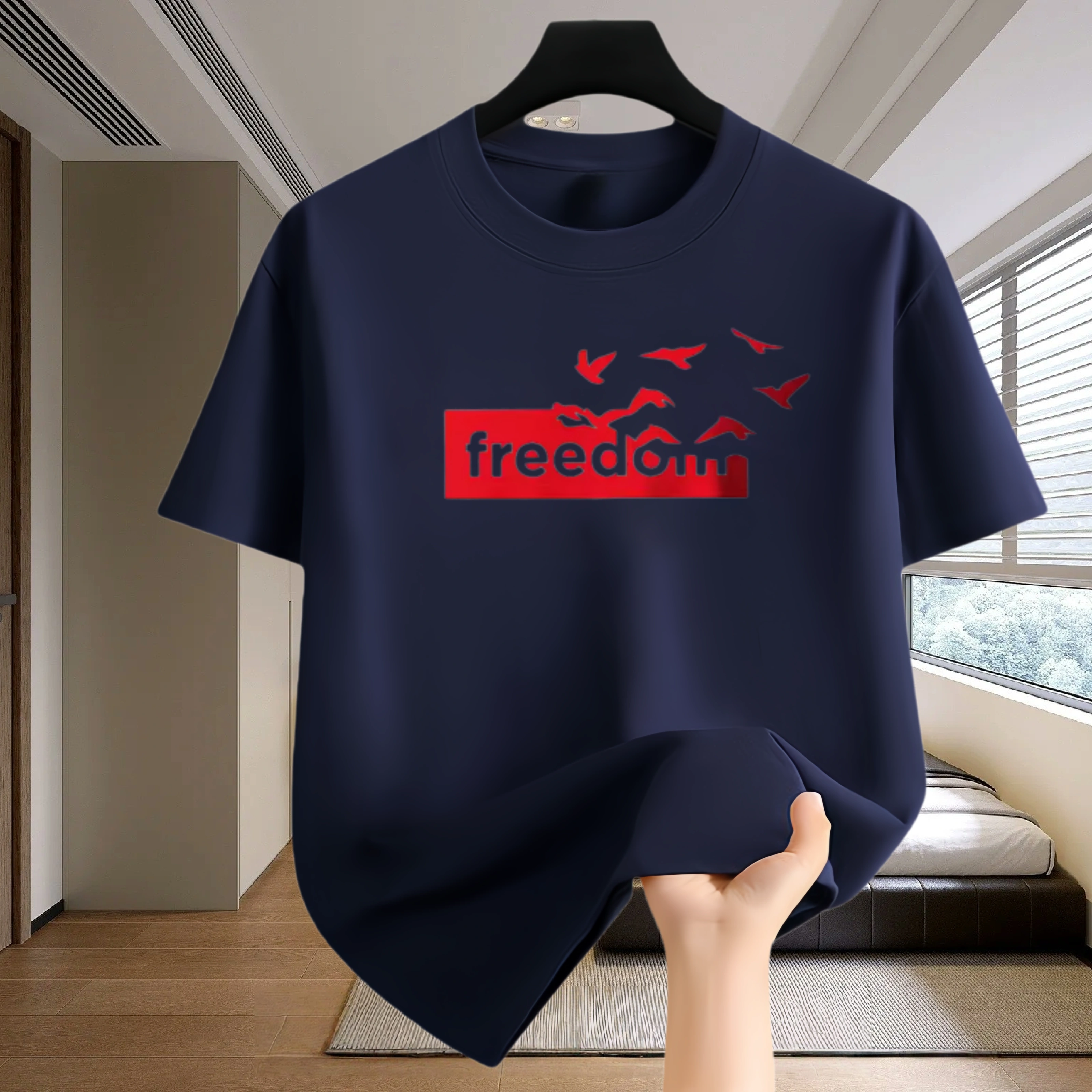 T-shirt pour homme avec imprimé - haut de sport décontracté pour le jogging et le marathon en plein air.