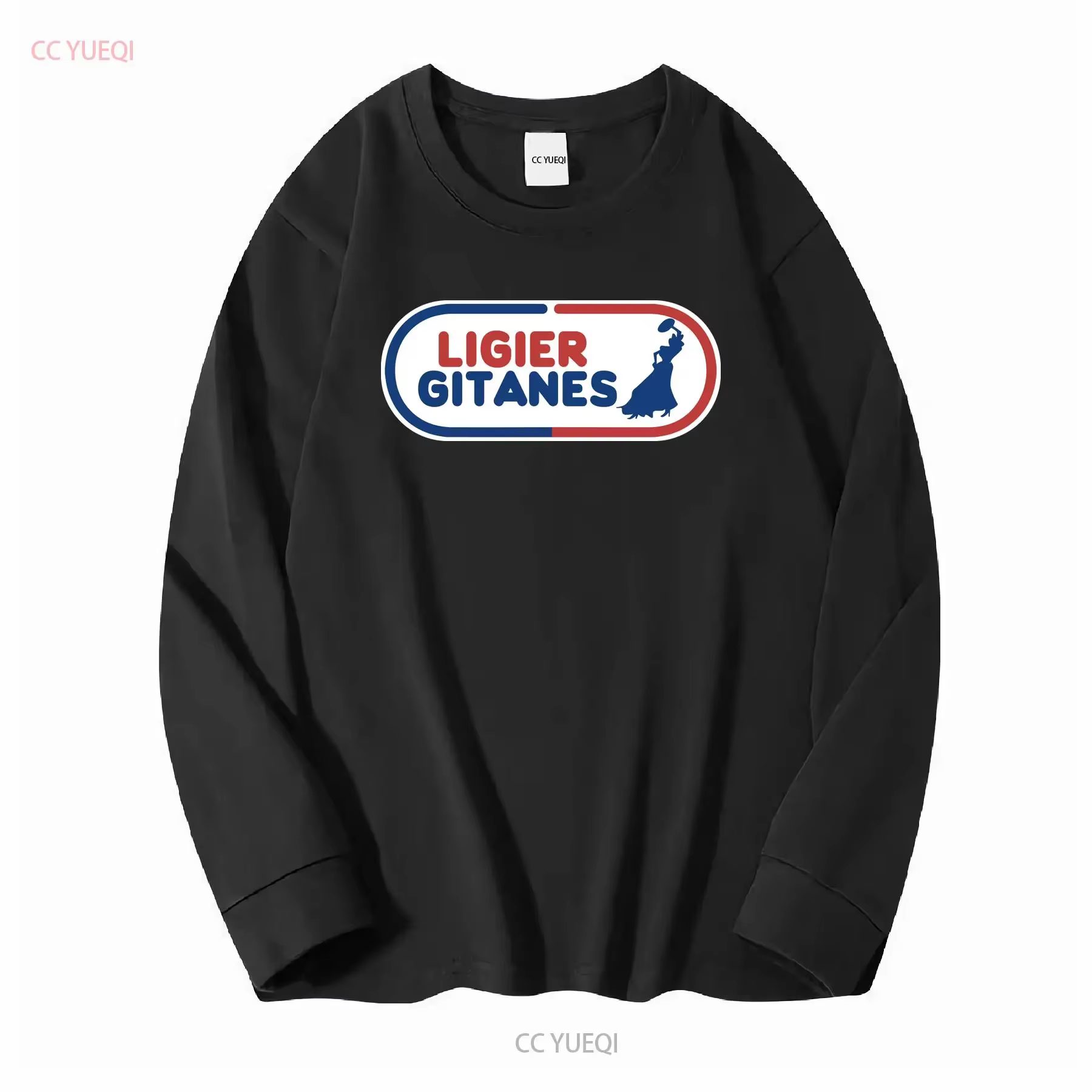 Ligier Gitanes Active Logo T Shirt Taille drôle Mode Américain manches longues ou courtes vintage Lavé