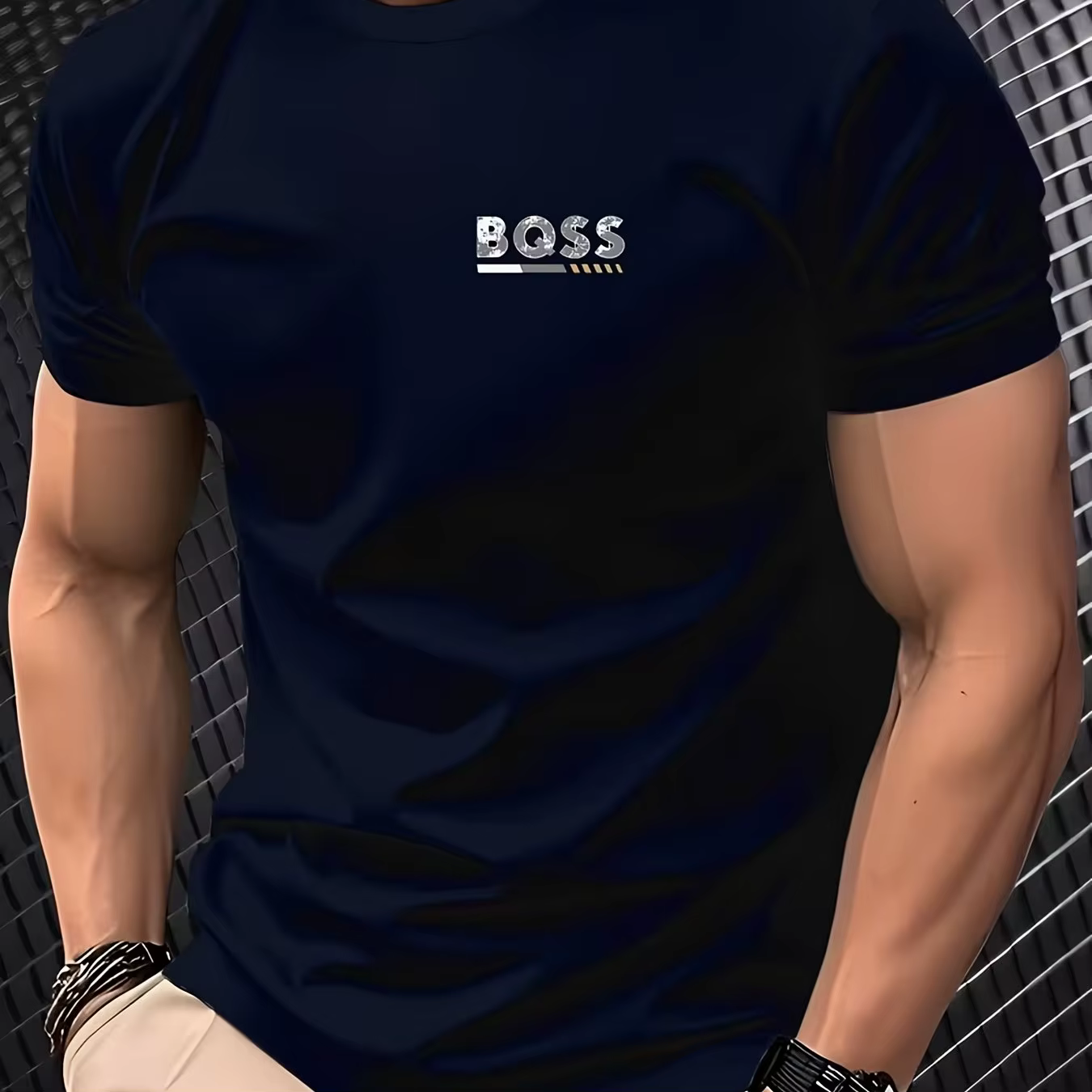 T-shirt de course à col rond pour homme - Édition Printemps/Été - Imprimé à motifs - Manches courtes à séchage rapide - Vêtements de sport respirants