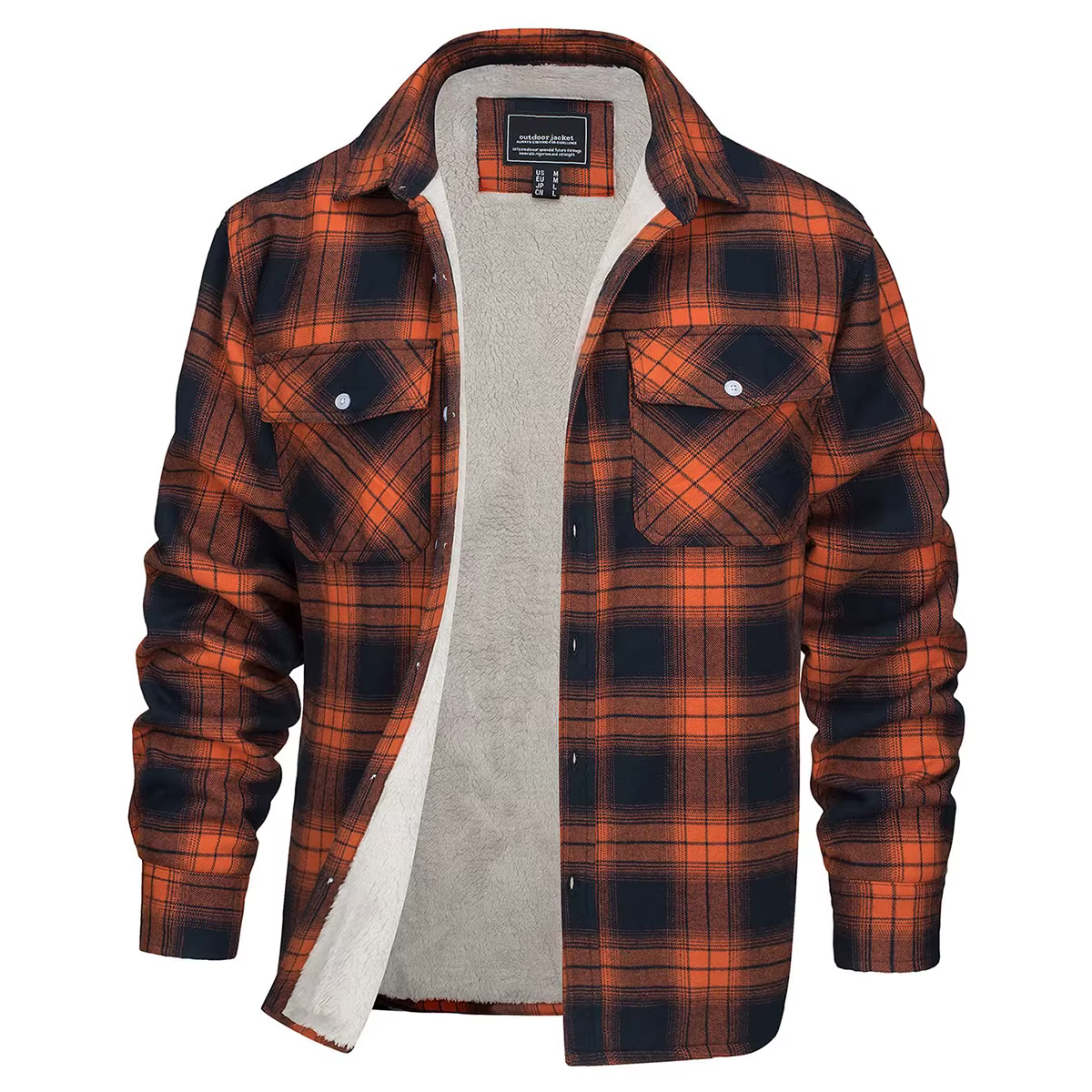 TACVASEN Veste en flanelle à carreaux pour homme