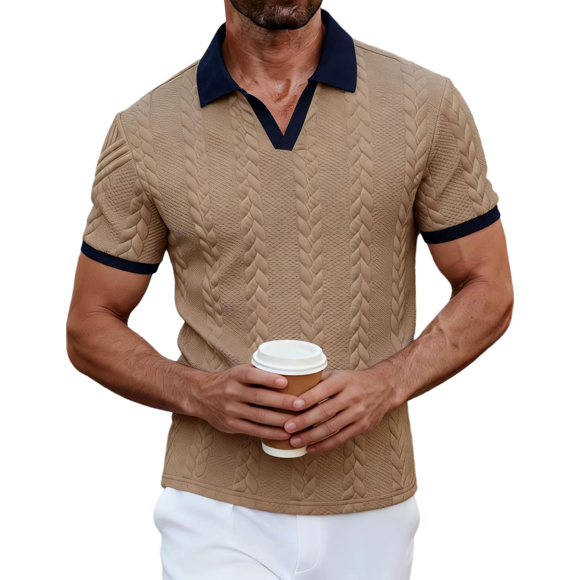 Polo en tricot décontracté pour homme