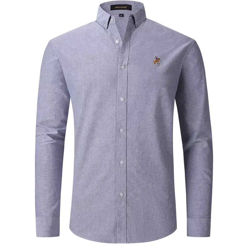 Nouvelle chemise boutonnée en tissu Oxford haut de gamme pour homme