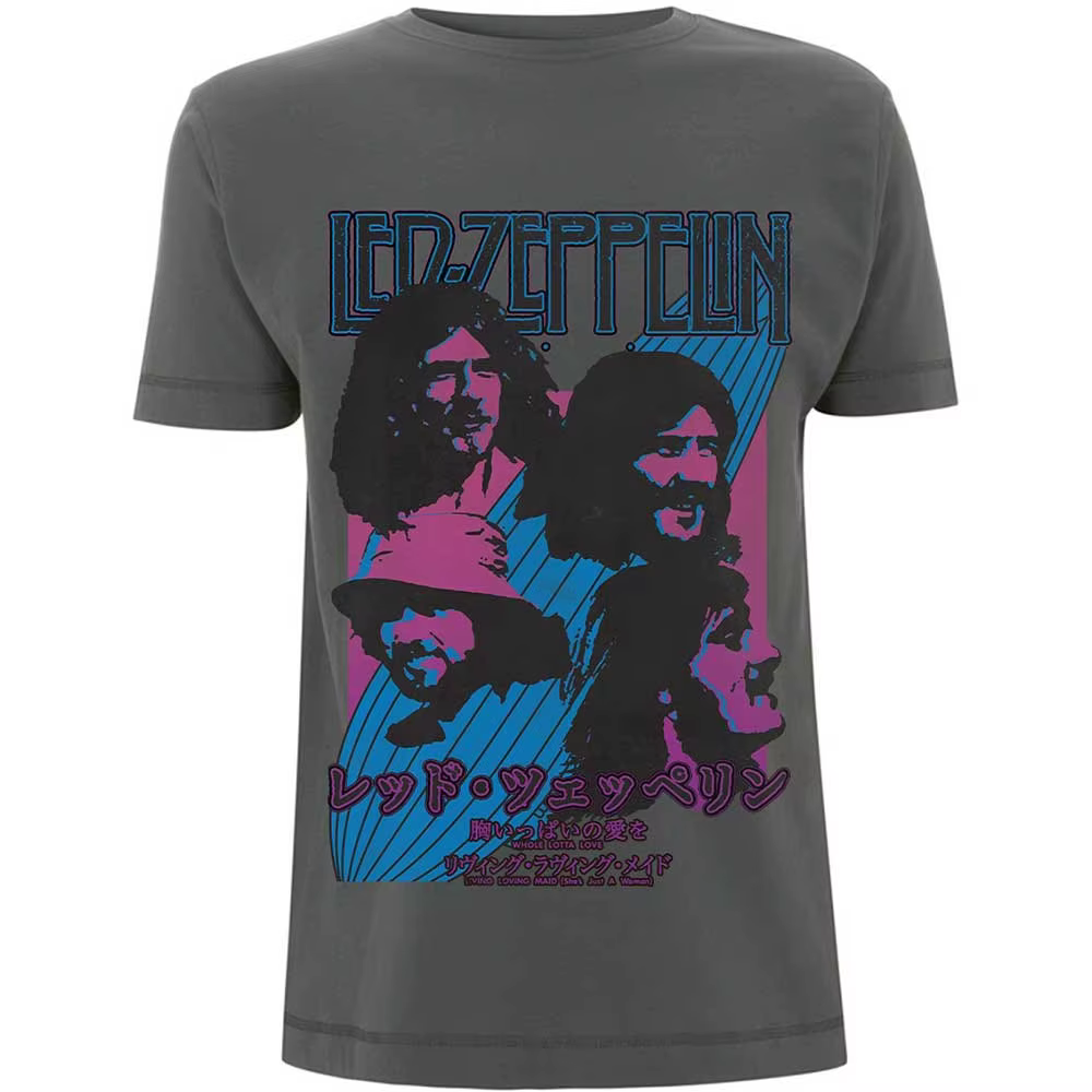 T-Shirt Photo Led Zeppelin Band en coton pour hommes et femmes