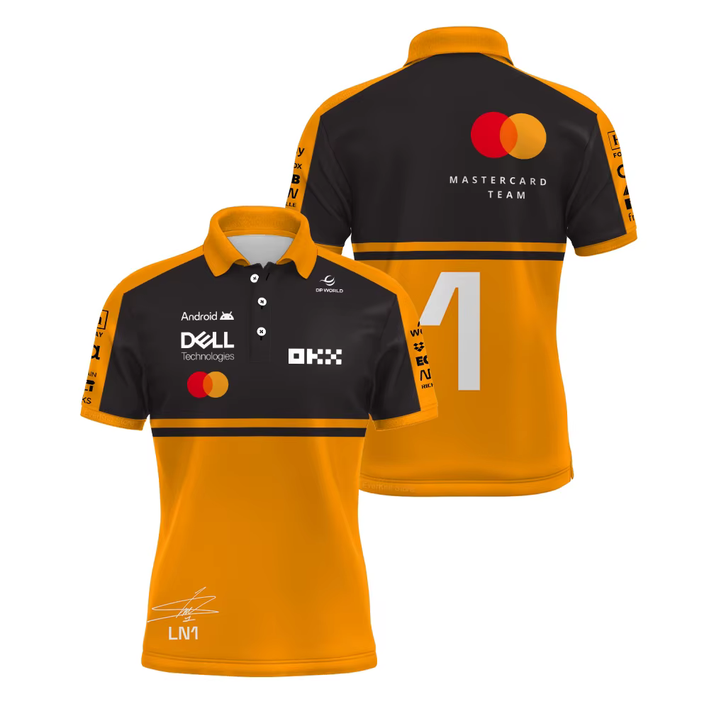 Nouveau Polo Homme 2026 Norris 1 Racing Team Oscar Piastri 81 Pilote Sportif Respirant T-shirt Quotidien Décontracté