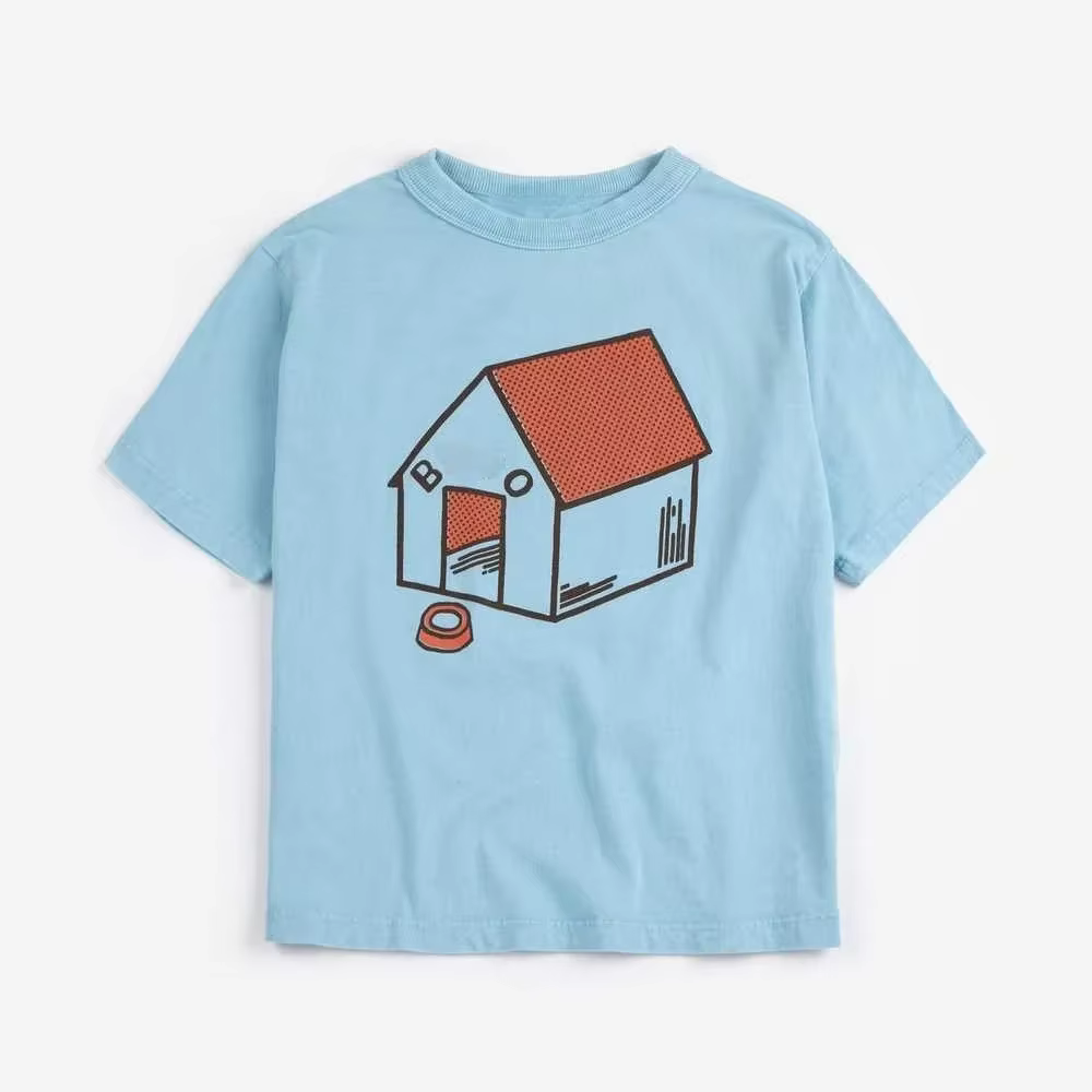 T-shirt pour enfants 2026 Nouvelle Collection Été Blanc Dessin Animé Mode Garçons Manches Courtes Coton Imprimé Filles