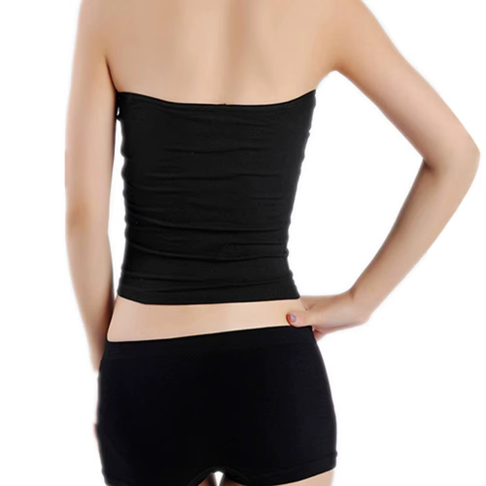 Femmes Boob bustier tubulaire couleur unie court sans bretelles Bandeau débardeur Sexy sans couture Bralette
