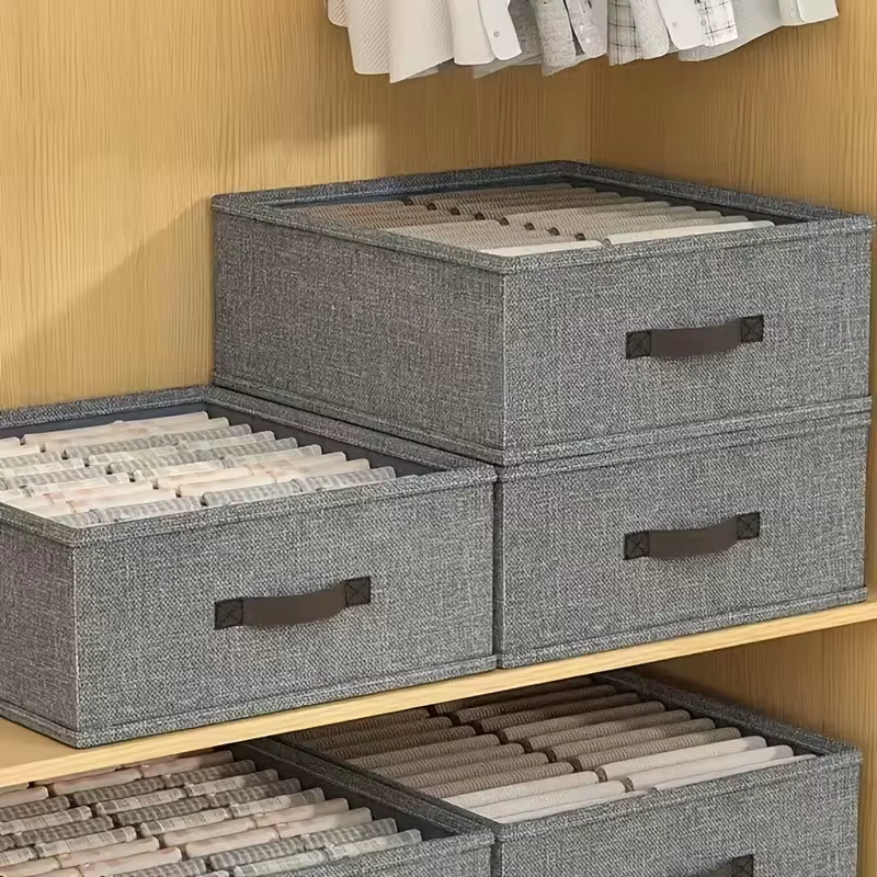 Organisateur de rangement pour vêtements de garde-robe, boîte de rangement épaissie pour pulls et t-shirts, boîte de rangement pour pantalons, organisateur de sous-vêtements et chaussettes pour la mai
