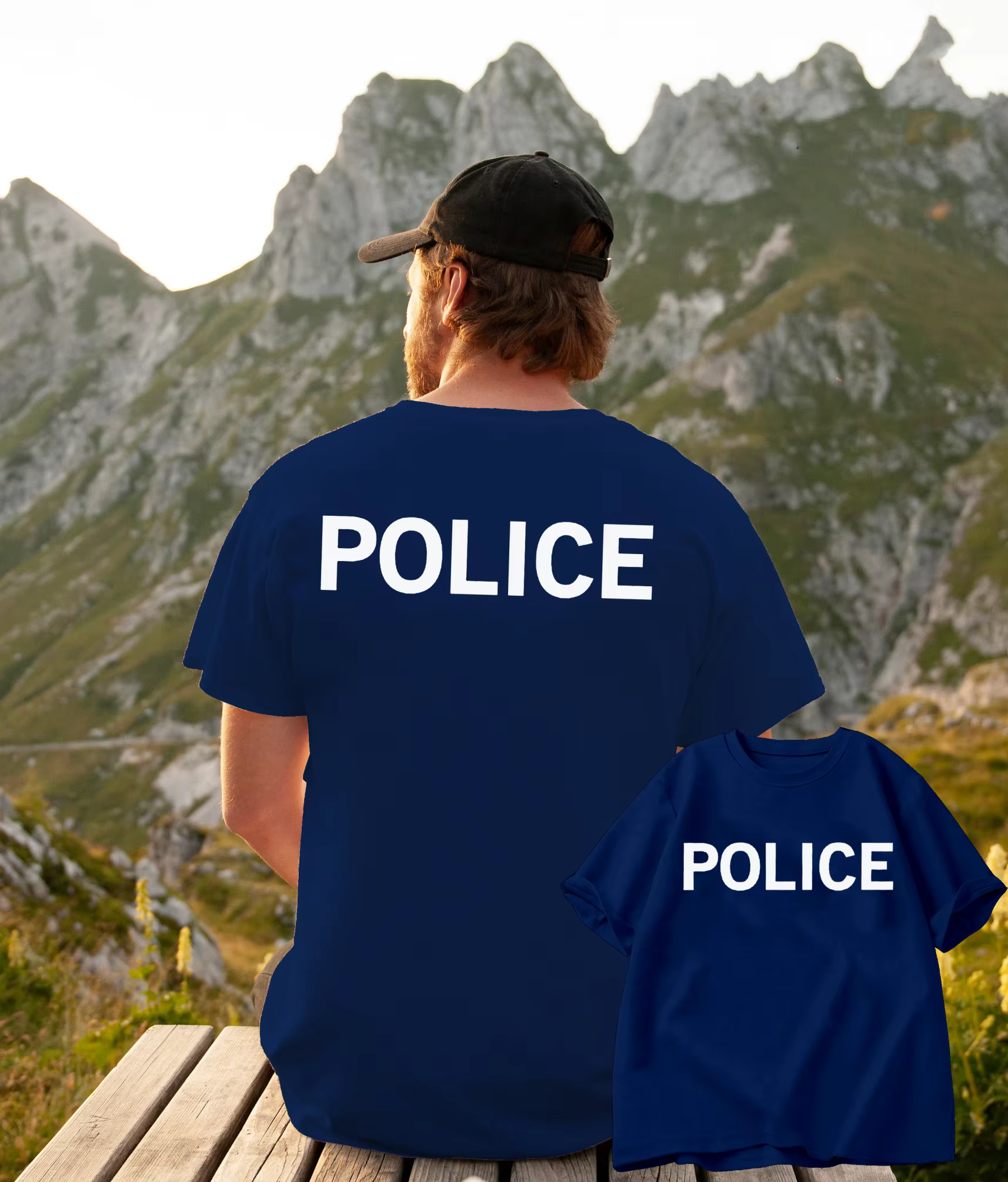 POLICE hommes t-shirt lettre imprimer col rond à manches courtes survêtement hauts été pull décontracté coton marque de mode vêtements de sport