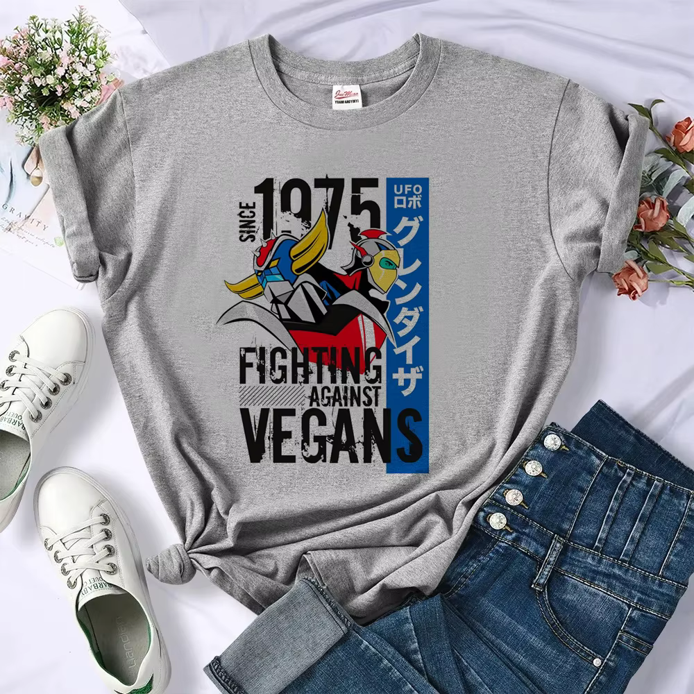 T-shirt graphique Goldorak pour femmes, vêtements d'été pour filles