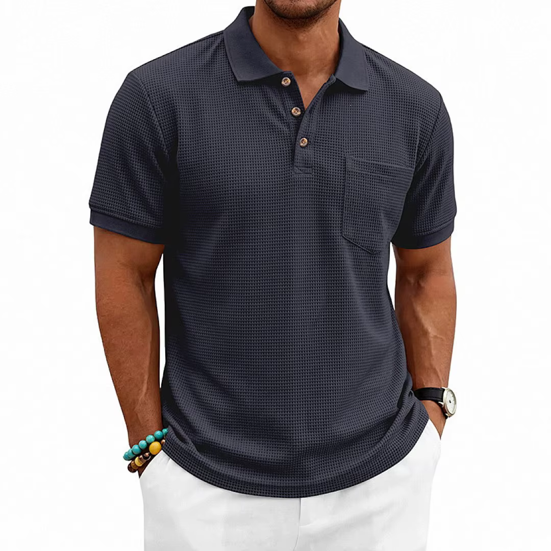 Polo pour homme 2026 – Nouvelle collection été – Tissu gaufré décontracté et respirant – Coupe ample