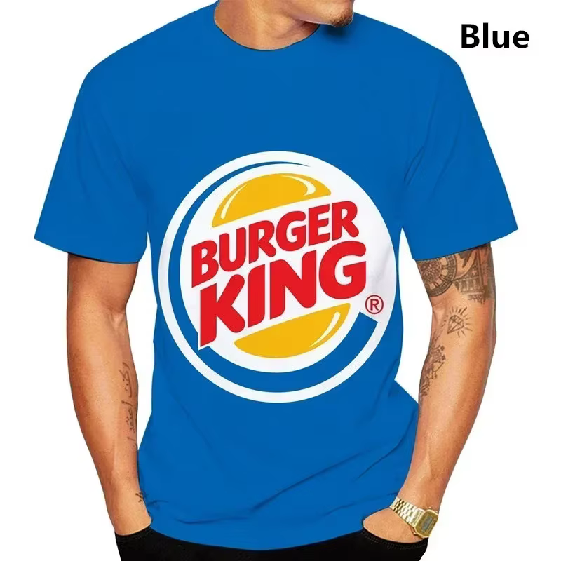 2025 été Burger King hommes femmes nouvelle mode 3D imprimé T-Shirt décontracté Cool à manches courtes impression