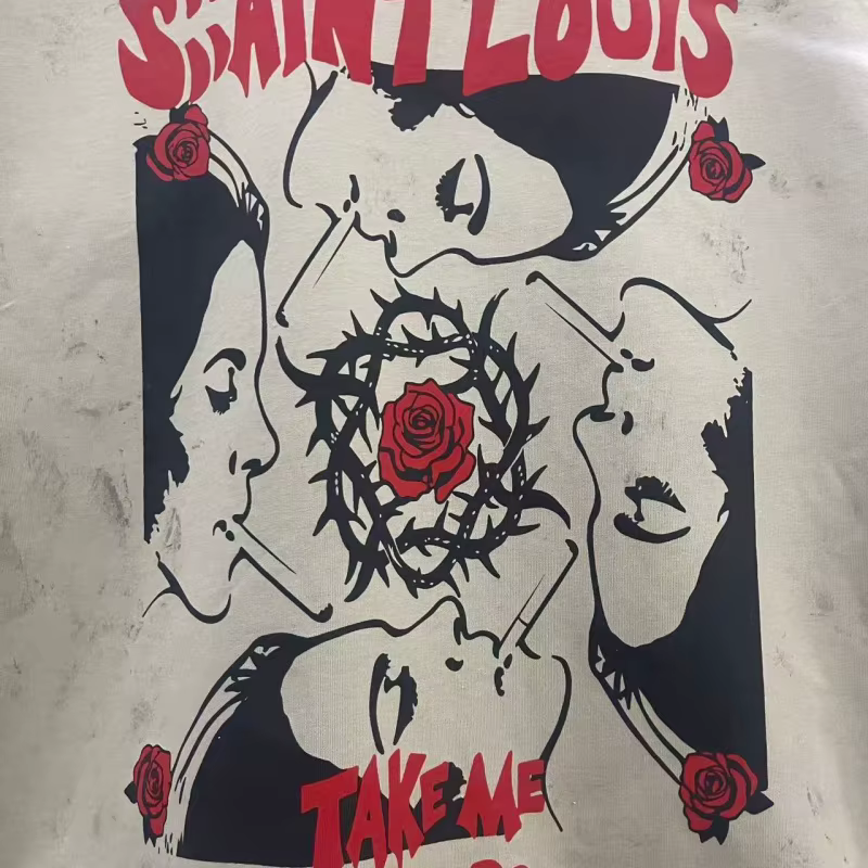 T-shirt sans manches vintage imprimé délavé Saint Mens