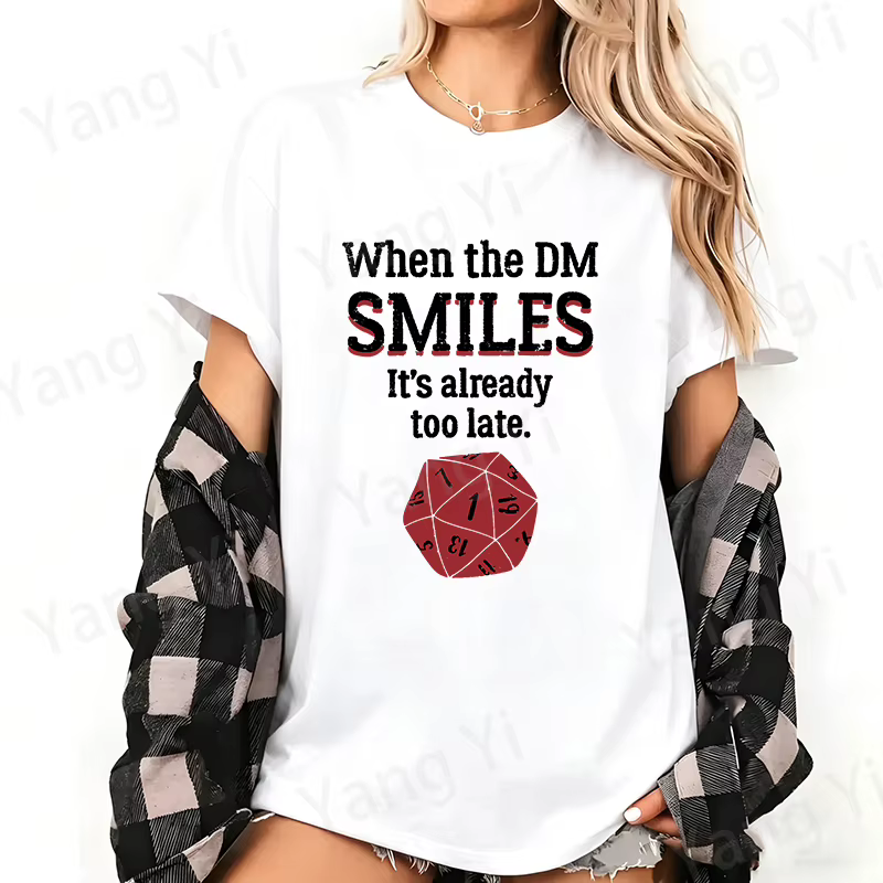 T-shirt unisexe en coton imprimé DM pour jeux de rôle sur table