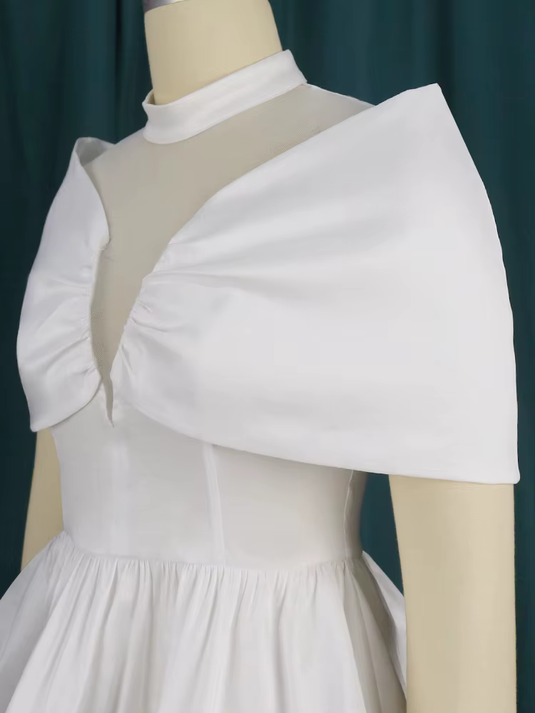 Chemisier péplum en Tulle blanc