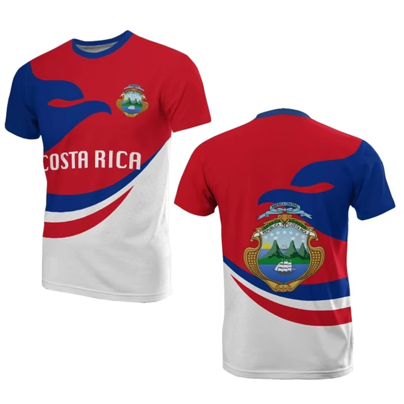T-shirt à col rond imprimé 3D pour hommes