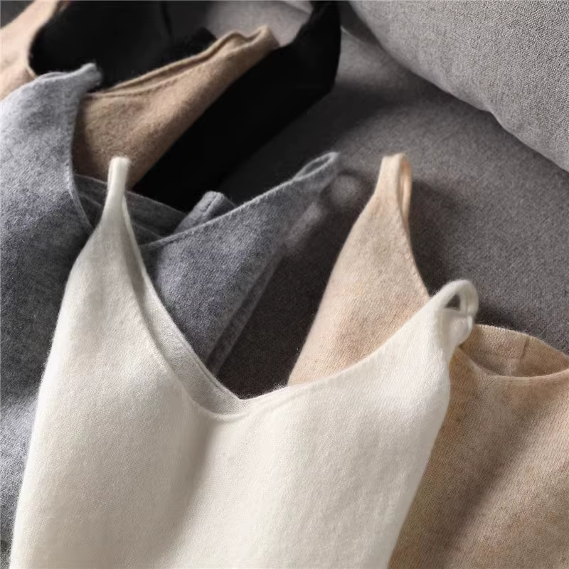 Haut en cachemire à col en V pour femmes, fibre de laine Brepostal Y-Wool