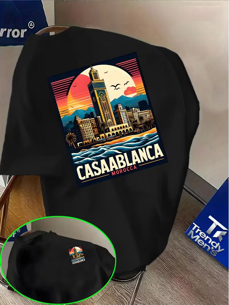 T-shirts graphiques architecturaux esthétiques Casablanca