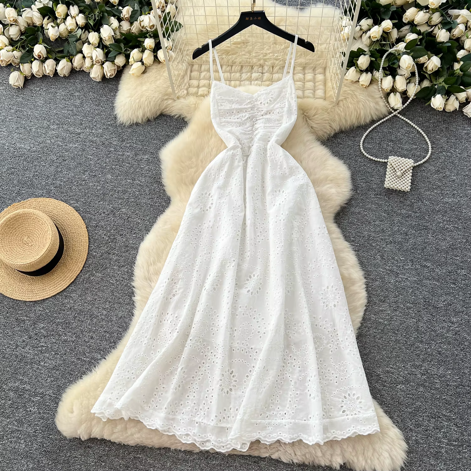 Chic Sexy sans manches fée a-ligne été femmes Boho robe d'été
