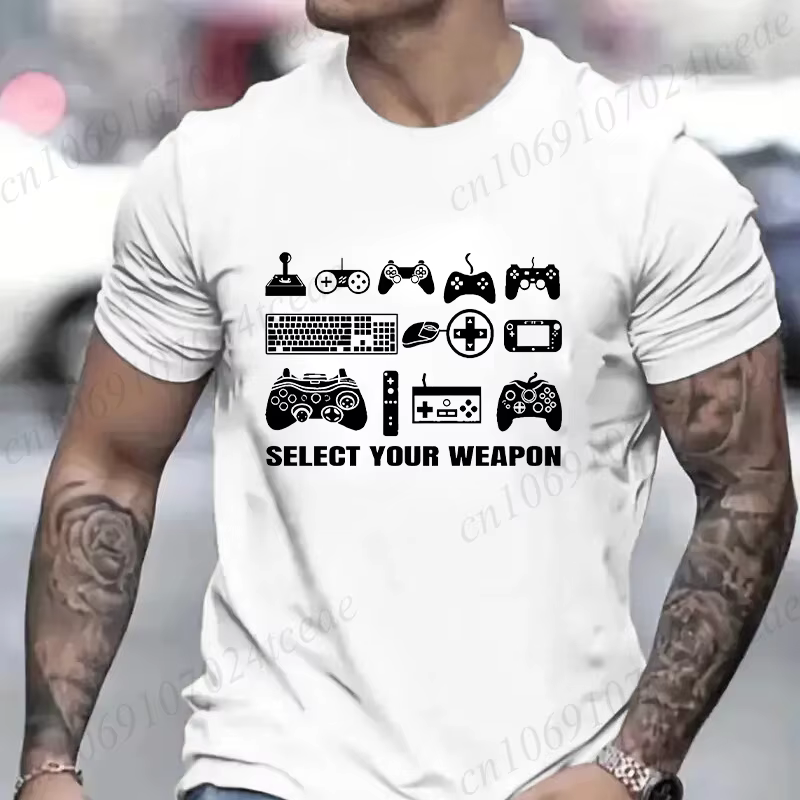 T-shirt pour hommes vêtements mode Gamer t-shirts sélectionner votre arme