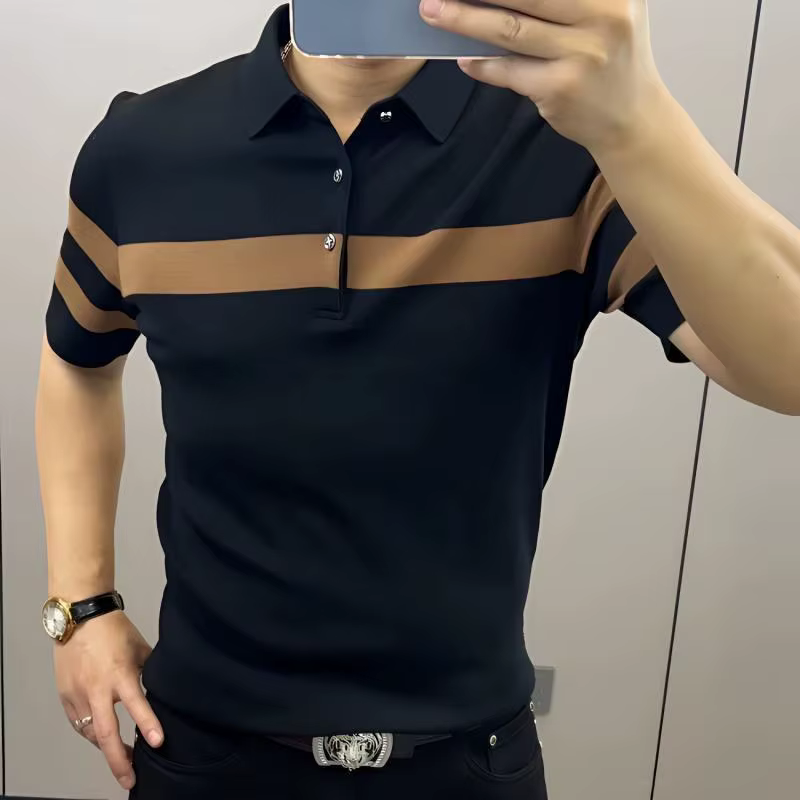 Chemise d'été à revers épissé pour hommes