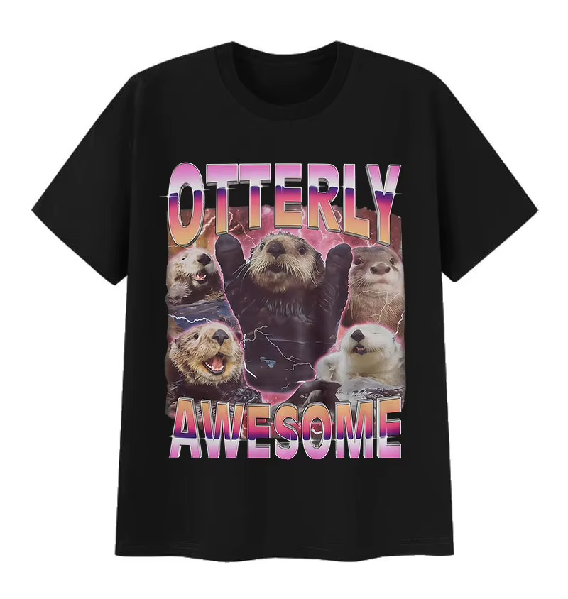 T-shirts graphiques amusants avec motif d'otter