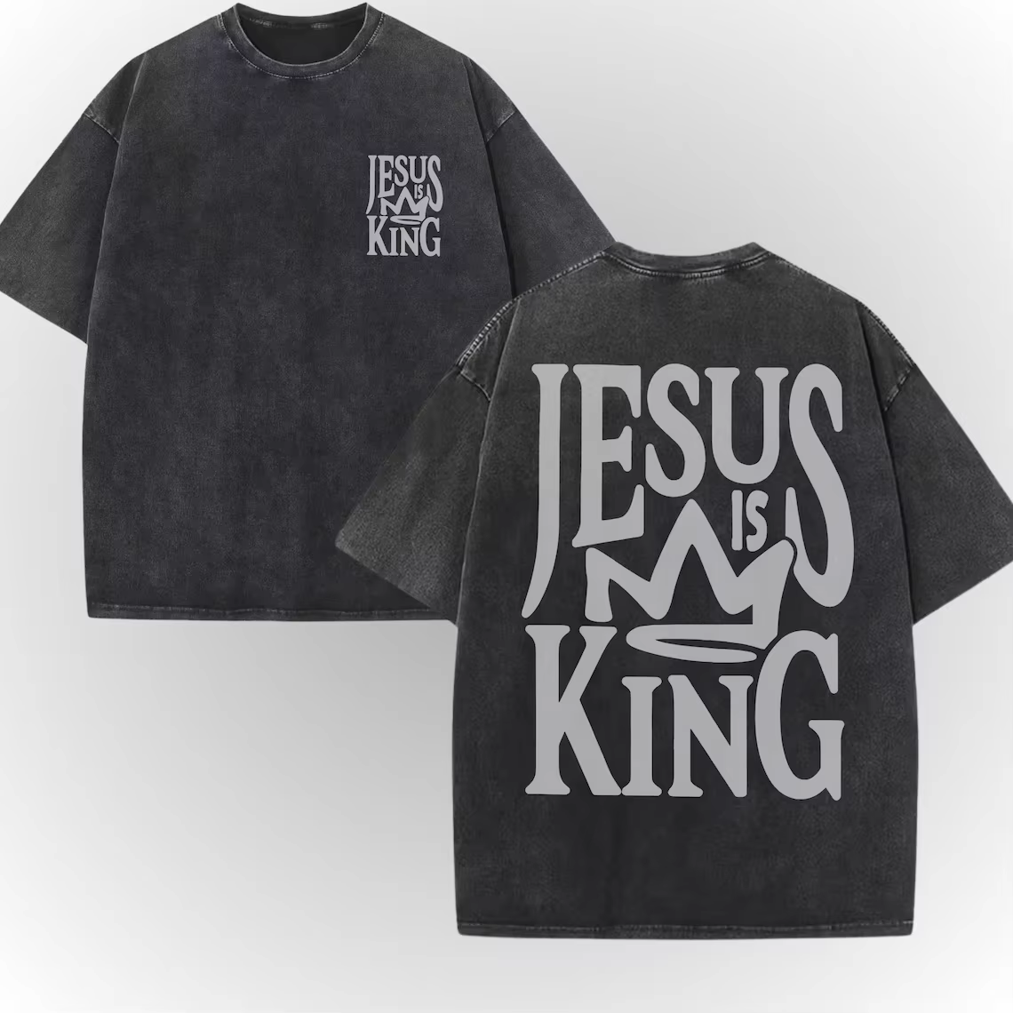 T-shirt graphique « Jésus est roi » pour hommes et femmes