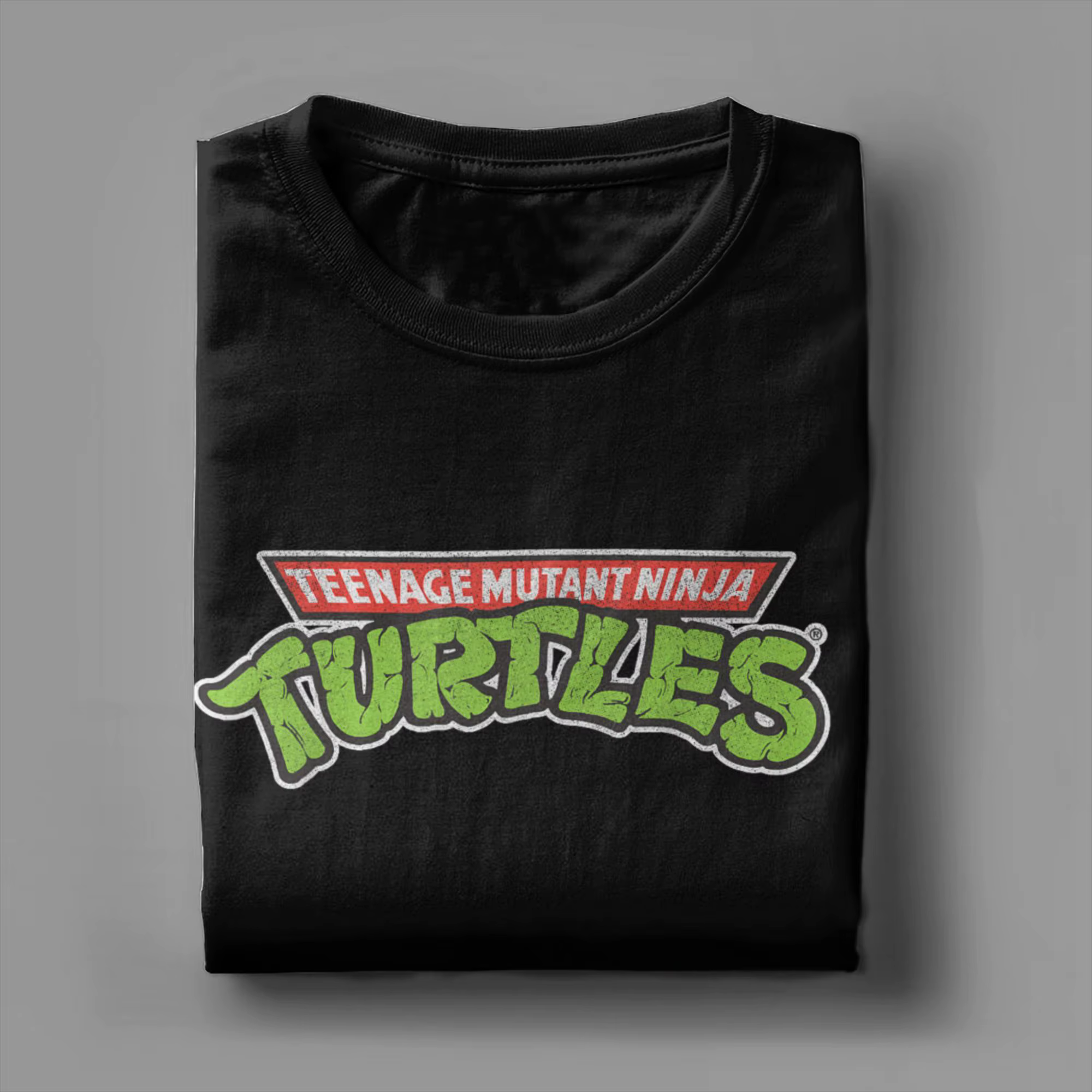 T-shirts Vintage Ninja Turtles avec logo rétro pour hommes, col rond, en pur coton, à manches courtes, vêtements cadeau d'anniversaire