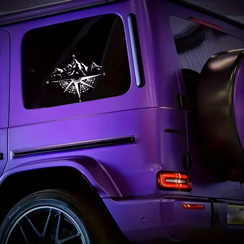 Autocollants imperméables pour boussole d'aventure, décorations pour camping-cars et voitures, amateurs de plein air et fans d'anime