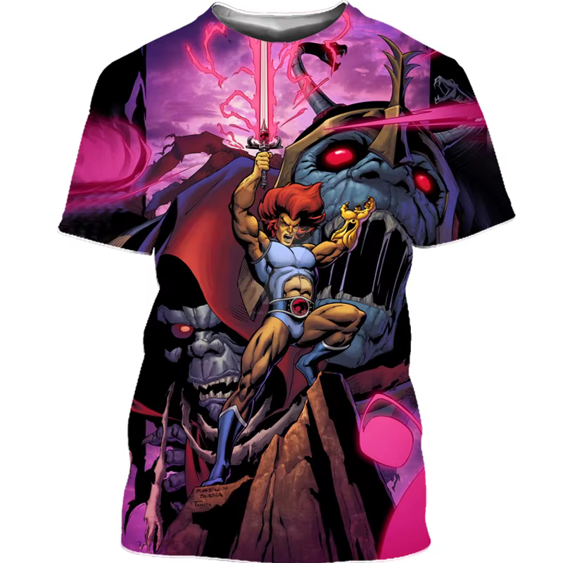 Thundercats dessin animé 3D impression T-Shirts hommes femmes mode Streetwear surdimensionné à manches courtes t-shirt