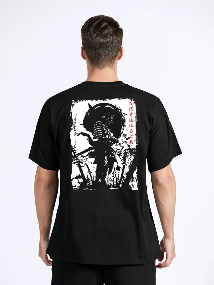 T-shirt en coton imprimé au dos pour hommes