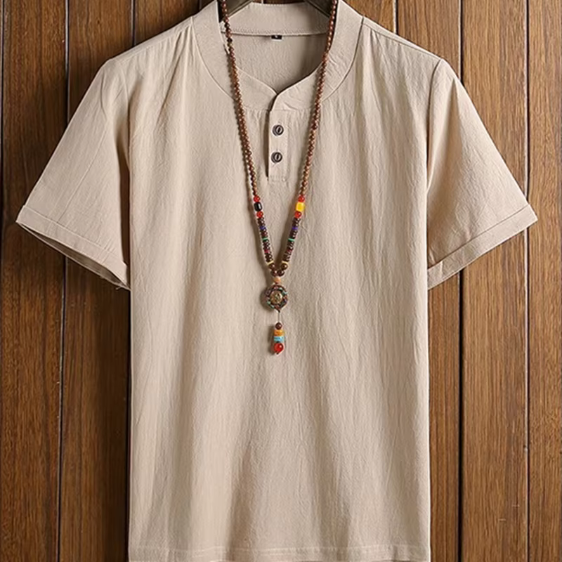 Pyjama en lin de coton pour hommes Pyjamas à manches longues printemps et automne Vêtements de nuit minces Grande