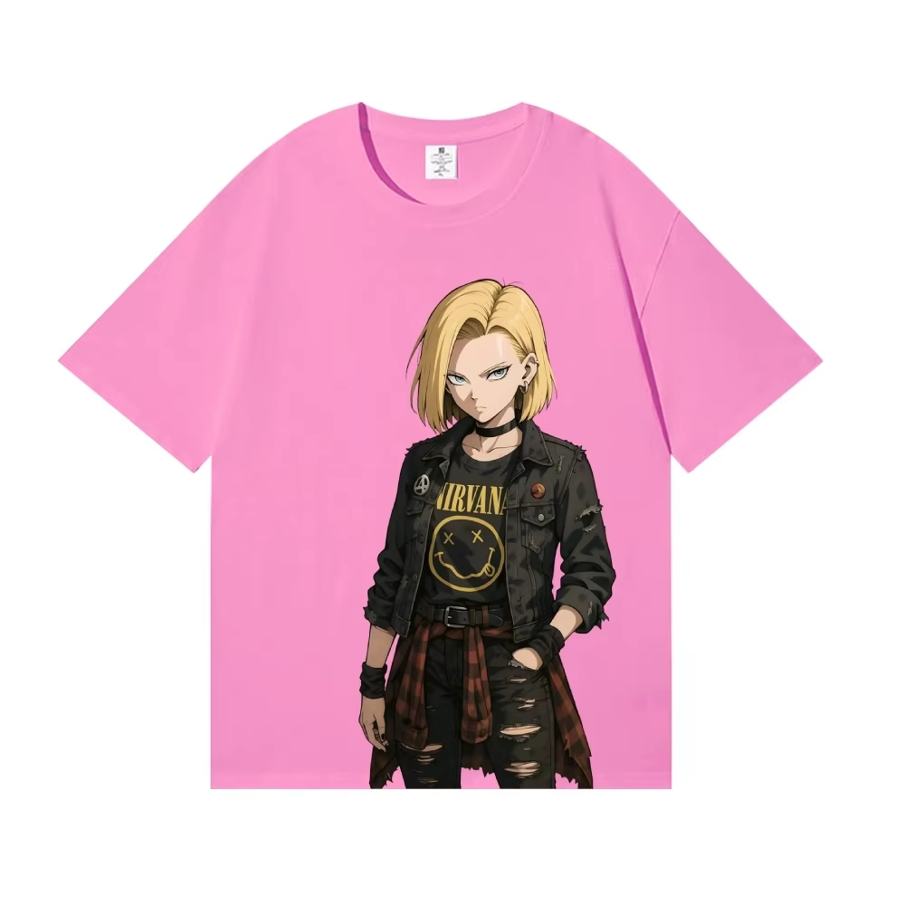 T-shirt Dragon Ball Android 18 style japonais classique