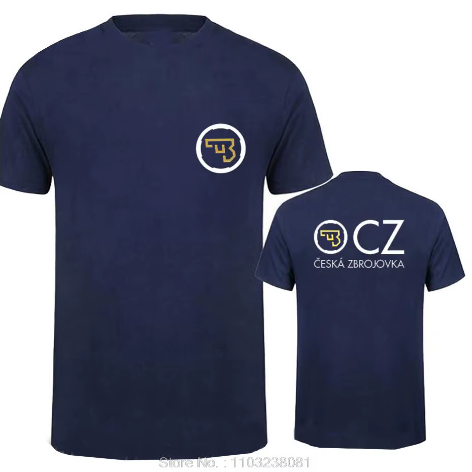 T-shirt Homme 2026 CZ Ceska Zbrojovka Czech Firearms – Haut d'été à Manches Courtes en Coton – Vêtements Masculins Ins Y2k